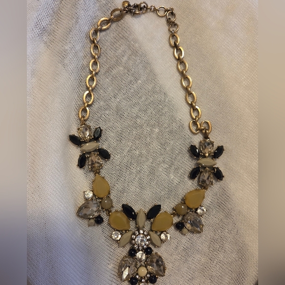 J. Crew Gold and Black Vintage Statement  Necklace Beautiful !! - Picture 1 of 3